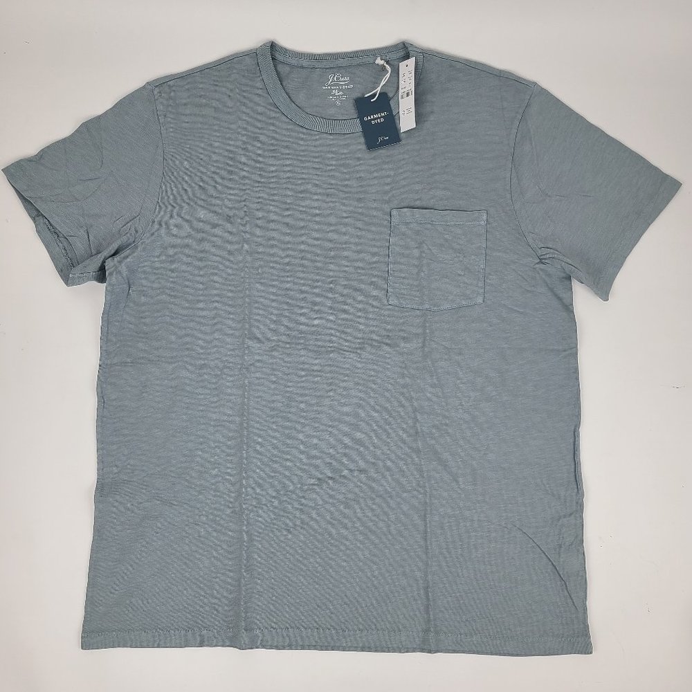 J. Crew Garment Dyed Pocket Tee T-Shirt Men's XL  'Slate Blue' (SBL) Gray-Blue